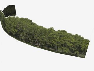 自然森林建筑背景SU模型下载_sketchup草图大师SKP模型