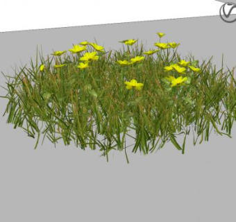 黄色花卉植物SU模型下载_sketchup草图大师SKP模型