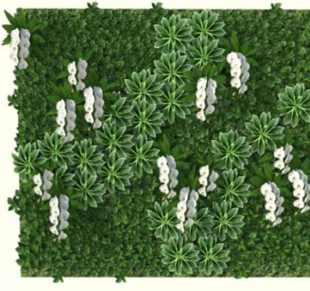 有兰花的垂直花园墙SU模型下载_sketchup草图大师SKP模型