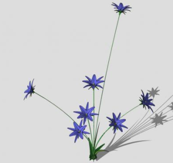 紫色开花植物SU模型下载_sketchup草图大师SKP模型
