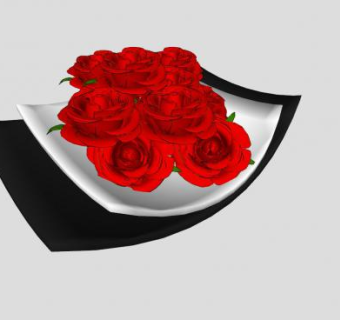 盘子上的红玫瑰SU模型下载_sketchup草图大师SKP模型