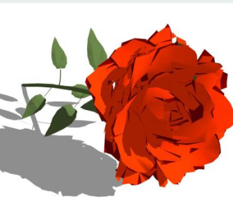 一枝红玫瑰花SU模型下载_sketchup草图大师SKP模型