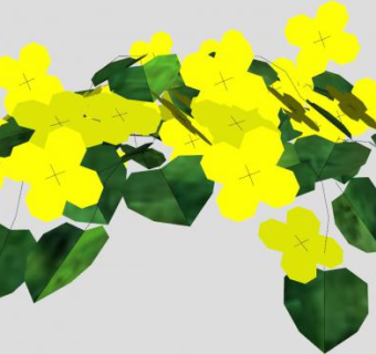 简易黄花枝叶SU模型下载_sketchup草图大师SKP模型