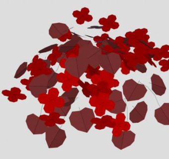 红色秋海棠属植物SU模型下载_sketchup草图大师SKP模型