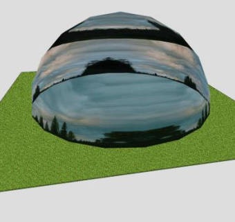 草坪天穹效果设计SU模型下载_sketchup草图大师SKP模型