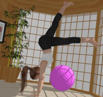 瑜伽球人物倒立SU模型下载_sketchup草图大师SKP模型