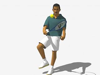 网球运动员人物<em>SU模型</em>下载_sketchup草图大师SKP模型