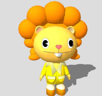 迪斯科熊卡通人物SU模型下载_sketchup草图大师SKP模型