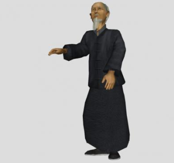 清朝教书先生人物SU模型下载_sketchup草图大师SKP模型