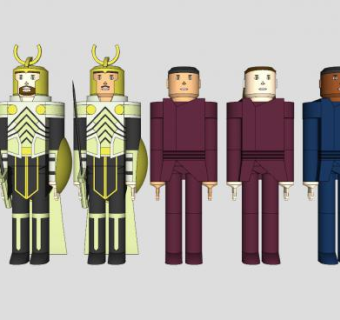 塑料积木玩具人物SU模型下载_sketchup草图大师SKP模型