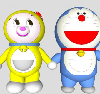 机器猫和哆啦美SU模型下载_sketchup草图大师SKP模型