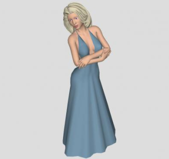 长裙贵妇人美女SU模型下载_sketchup草图大师SKP模型