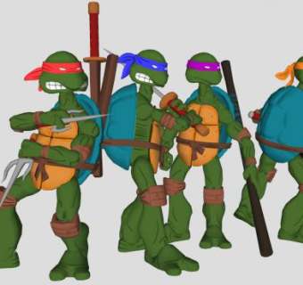 忍者神龟卡通人物SU模型下载_sketchup草图大师SKP模型