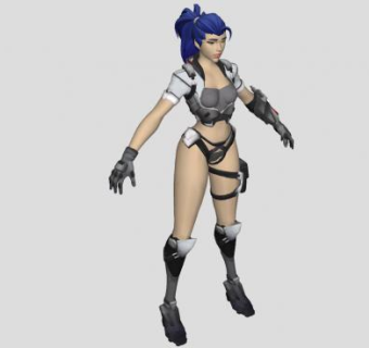 游戏美女人物SU模型下载_sketchup草图大师SKP模型