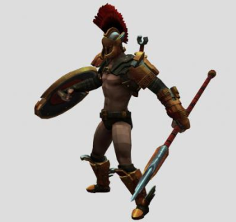 罗马勇士战士游戏人物SU模型下载_sketchup草图大师SKP模型