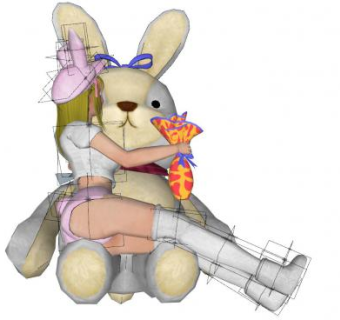 美女熊抱兔子布娃娃SU模型下载_sketchup草图大师SKP模型