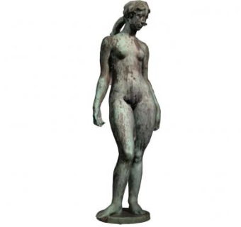 青铜欧式人物雕塑SU模型下载_sketchup草图大师SKP模型