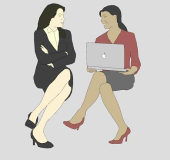 2D坐姿女人交谈SU模型下载_sketchup草图大师SKP模型