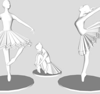 芭蕾舞人物雕塑SU模型下载_sketchup草图大师SKP模型
