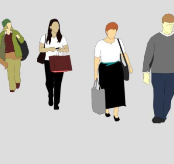 2D素材人物库SU模型下载_sketchup草图大师SKP模型