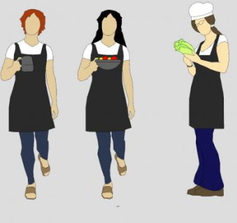 2D女厨师人物SU模型下载_sketchup草图大师SKP模型