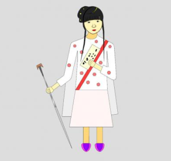 2D林黛玉手绘SU模型下载_sketchup草图大师SKP模型