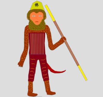 2D齐天大圣人物SU模型下载_sketchup草图大师SKP模型