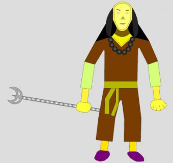 2D沙和尚卡通人物SU模型下载_sketchup草图大师SKP模型