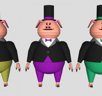 三只小猪SU模型下载_sketchup草图大师SKP模型