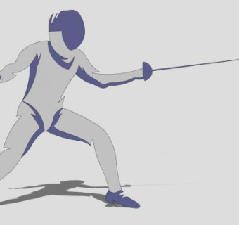 2D击剑击剑者SU模型下载_sketchup草图大师SKP模型