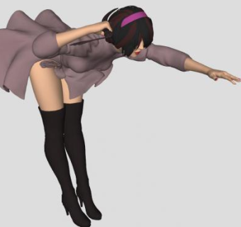 漂亮的3D游戏美女SU模型下载_sketchup草图大师SKP模型