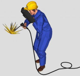 3D男性电焊工SU模型下载_sketchup草图大师SKP模型