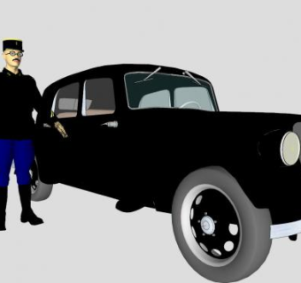 接车服务生人物SU模型下载_sketchup草图大师SKP模型