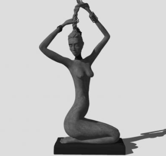 工艺品雕塑女人SU模型下载_sketchup草图大师SKP模型