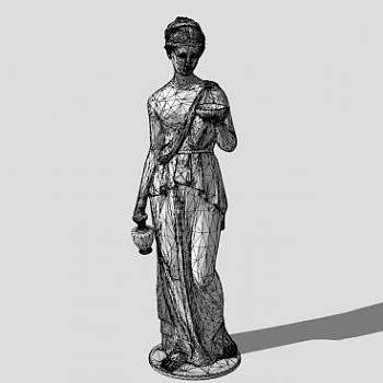 古希腊风格女人雕塑SU模型下载_sketchup草图大师SKP模型