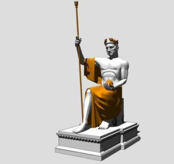 奥古斯都雕像剧场人物雕塑SU模型下载_sketchup草图大师SKP模型