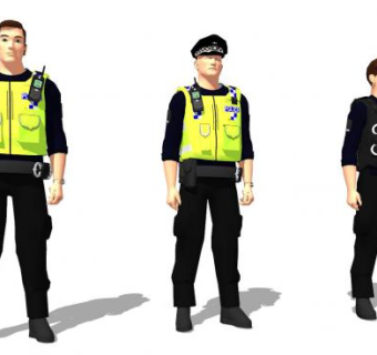 3D警卫叔叔SU模型下载_sketchup草图大师SKP模型