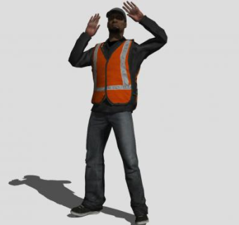 非洲黑人工地男性人物SU模型下载_sketchup草图大师SKP模型
