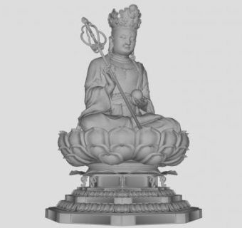 地藏菩萨石雕SU模型下载_sketchup草图大师SKP模型