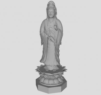 观音菩萨雕塑SU模型下载_sketchup草图大师SKP模型