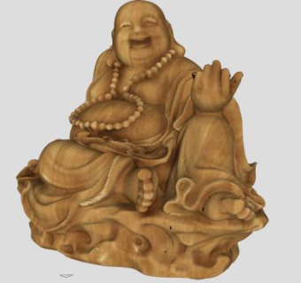 大耳弥勒佛雕像SU模型下载_sketchup草图大师SKP模型