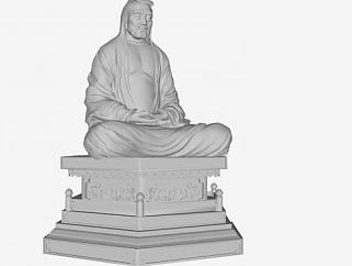 佛教雕塑<em>石雕</em>人物SU模型下载_sketchup草图大师SKP模型