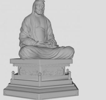 佛教雕塑石雕人物SU模型下载_sketchup草图大师SKP模型