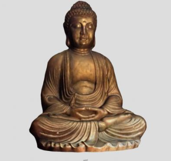 金身如来佛祖铜像SU模型下载_sketchup草图大师SKP模型