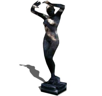 现代艺术女人雕像SU模型下载_sketchup草图大师SKP模型