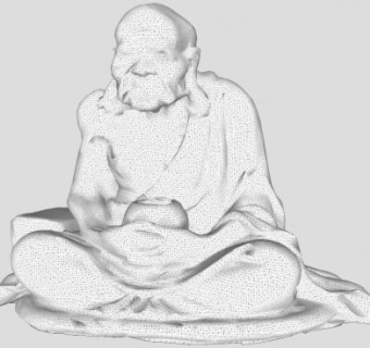 老僧和尚石像雕塑SU模型下载_sketchup草图大师SKP模型