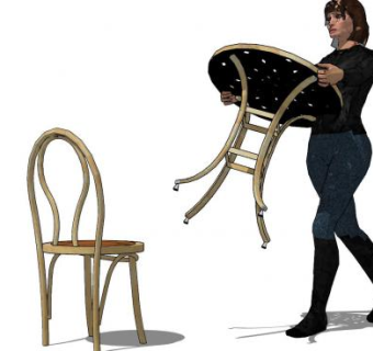 搬桌子的美女SU模型下载_sketchup草图大师SKP模型