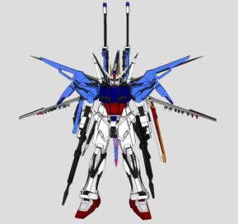 高达机器人玩具摆件SU模型下载_sketchup草图大师SKP模型