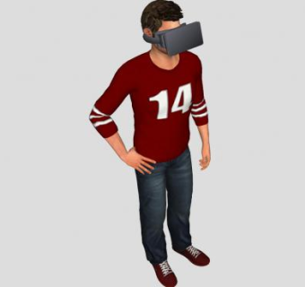 男士VR眼镜体验SU模型下载_sketchup草图大师SKP模型