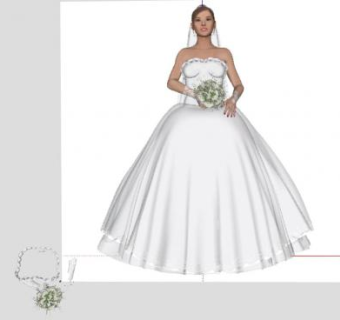 结婚新娘子婚纱礼服SU模型下载_sketchup草图大师SKP模型